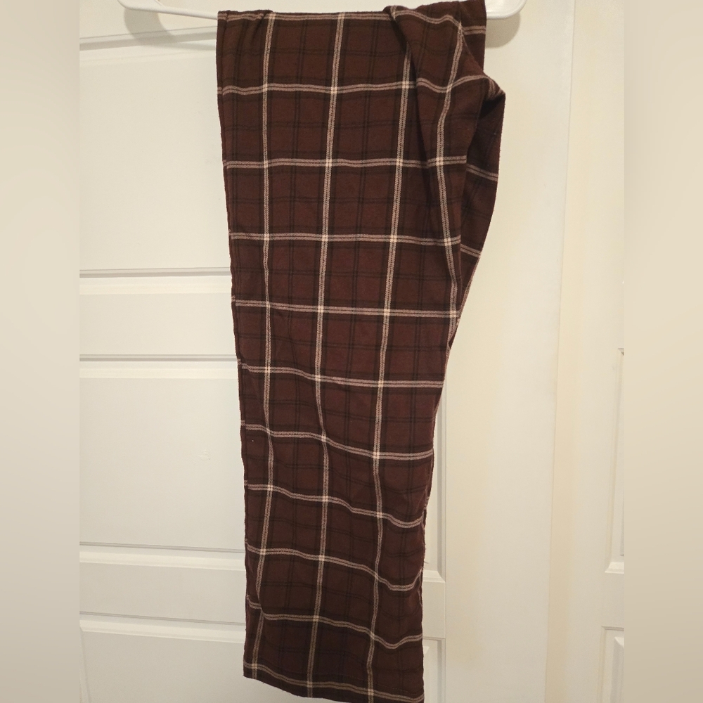 Hollister Womens Dark Brown Plaid Chinos